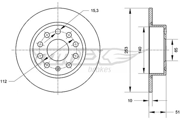 Brzdový kotúč TOMEX Brakes